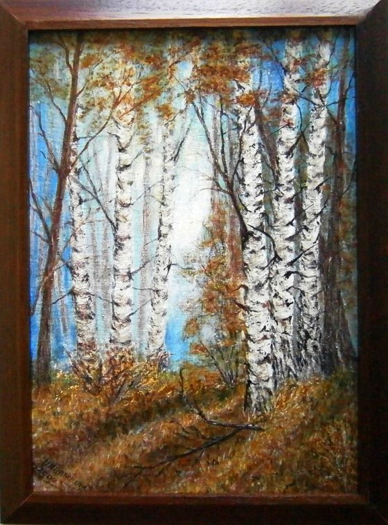 Birches in early spring ..