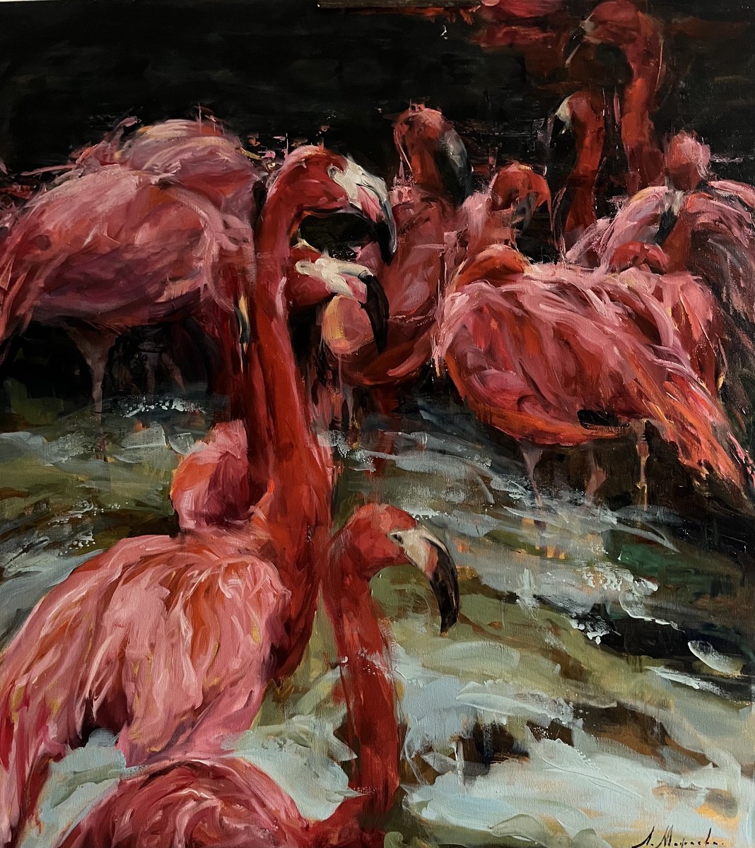 RED FLAMINGOS by Elena Mashajeva-Agraphiotis