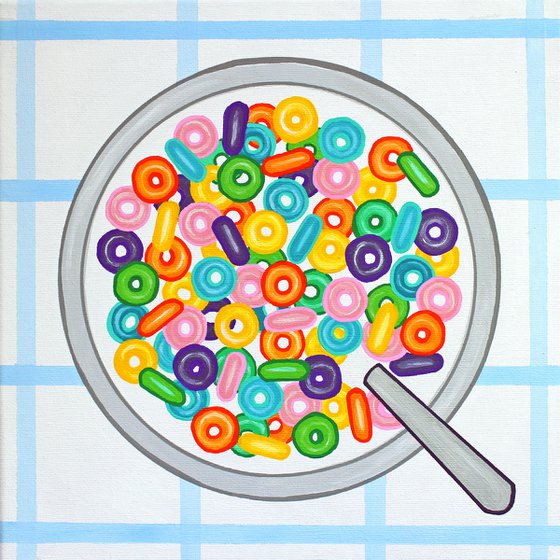 Froot Loops Cereal Pop Art Painting on Canvas