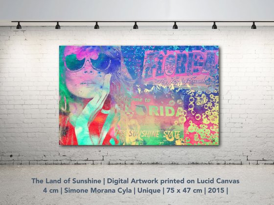THE LAND OF SUNSHINE | 2015 | DIGITAL ARTWORK PRINTED ON LUCID CANVAS 4 CM | HIGH QUALITY | UNIQUE ARTWORK | SIMONE MORANA CYLA | 75 X 47 CM | PUBLISHED |