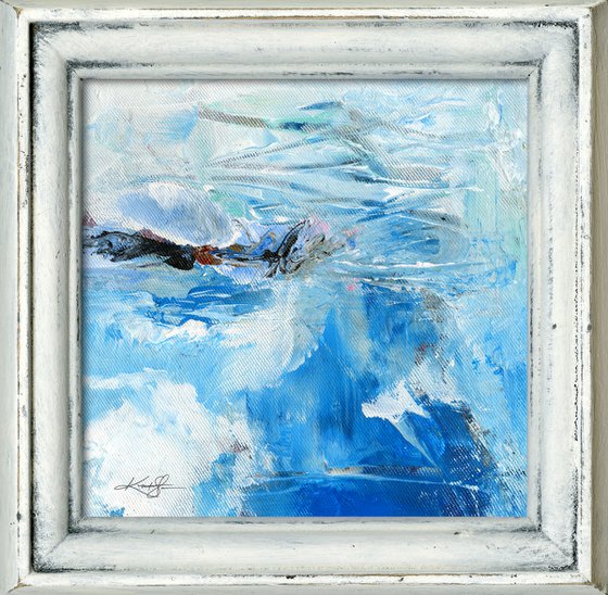Serenity Abstraction 6 - Framed Abstract Painting by Kathy Morton Stanion