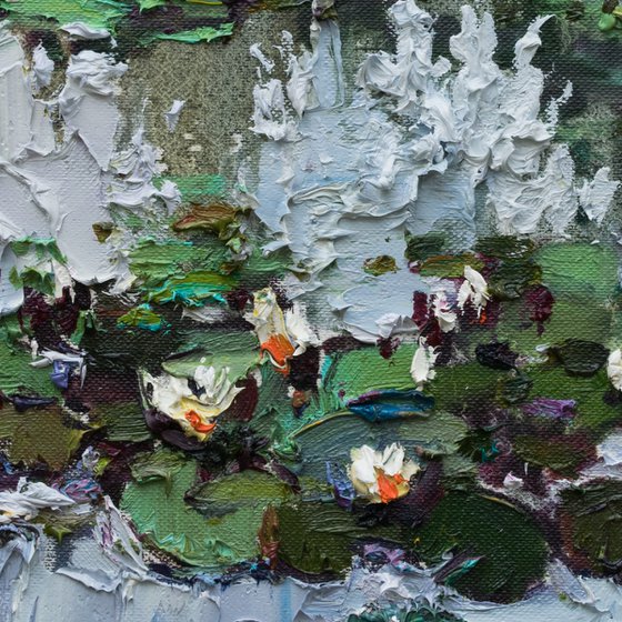 White Water Lilies -  Original Oil painting