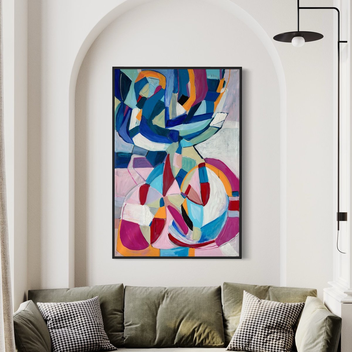 Abstract Painting By Samantha Malone, 31 X 47", Fruit Punch, Original Artwork