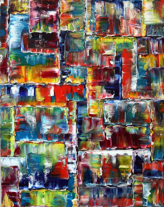 "Melting Pot" - Original Textured PMS Abstract Oil Painting On Canvas - 24" x 30"