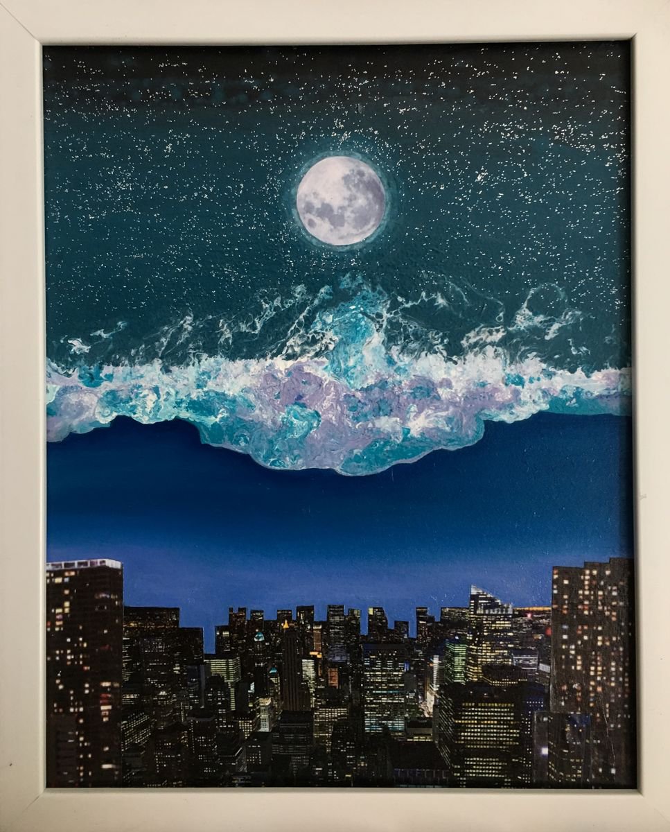 Surrealistic Cityscapes Painting By Stefano Pallara, 9 X 11", Mater Suspiriorum, Original Artwork