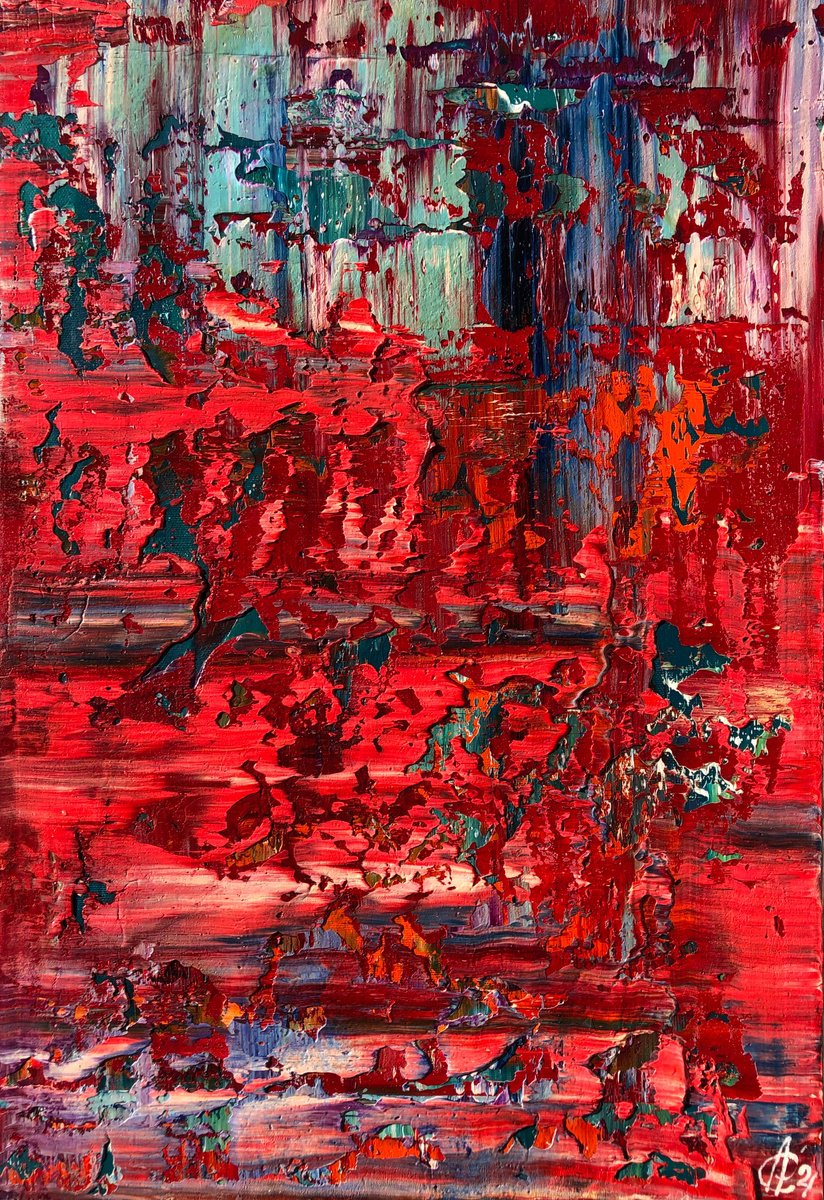 Abstract Oil Painting By Svitlana Andriichenko, 16 X 24", Aurora. A48, Original Artwork