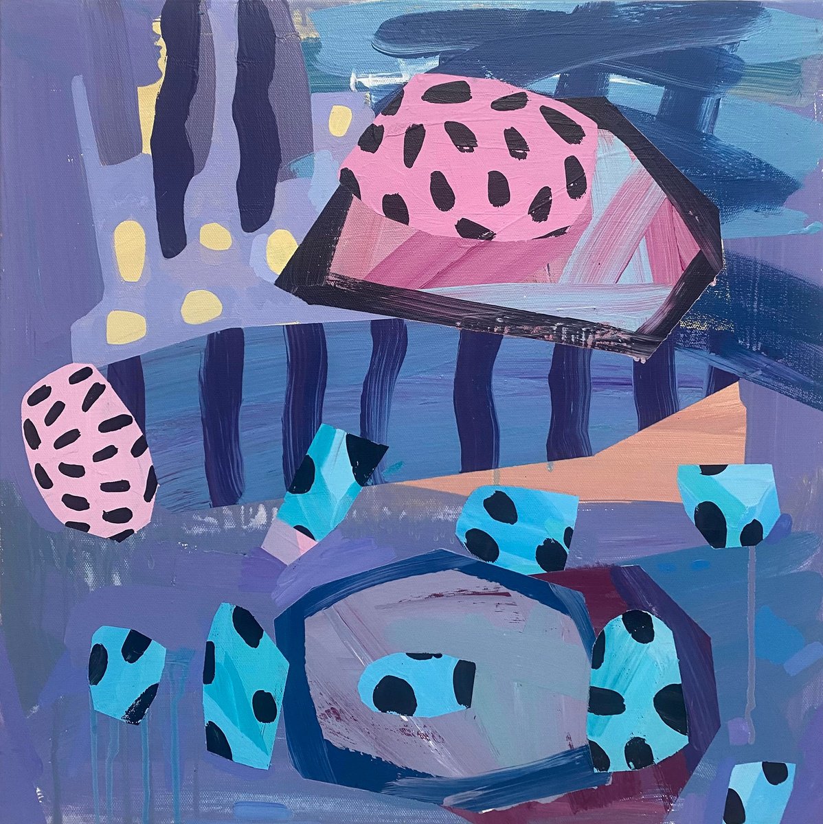 Abstract Acrylic Painting By Sofi Ginger, 20 X 20", Pulsating Reality, Original Artwork