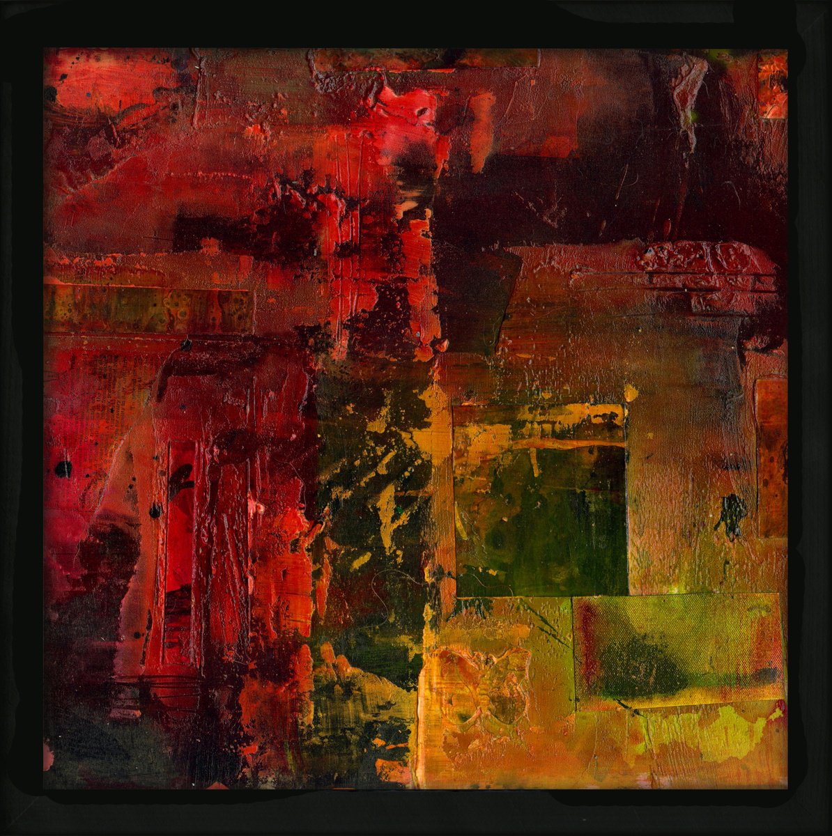 Abstract Painting By Kathy Morton Stanion, 13 X 13", Mystical Pastiche 3, Original Artwork