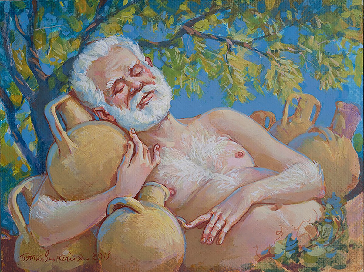 Impressionistic Portrait Painting By Nicolay Vydcovsky, 8 X 6", In The Shade, Original Artwork