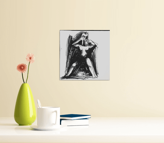 Surrealist Couple E2, ink on paper 18x18 cm