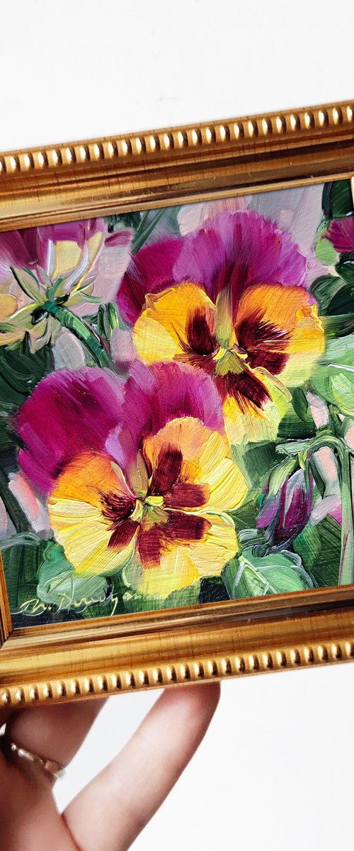 Pansy flowers by Nataly Derevyanko
