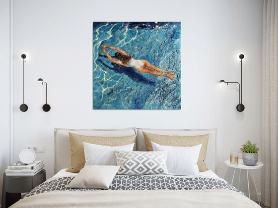 Girl swimming61(32x32in)