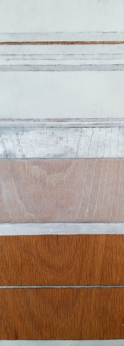 Abstract Oil Painting By Anna Jannack, 5 X 13, Mind Strata Ii, Original Artwork