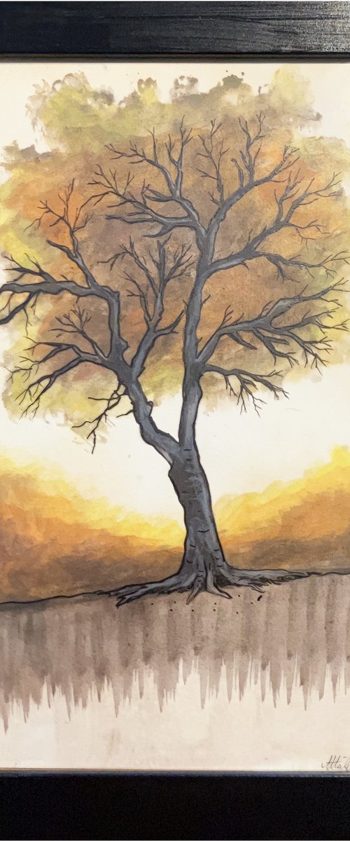 Watercolour Tree Painting by Aisha Haider