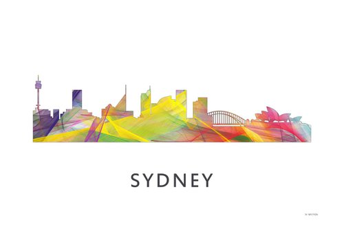 Sydney Australia Skyline WB1 by Marlene Watson