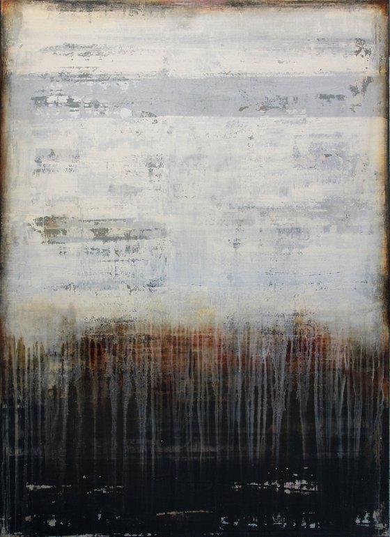 TRACES OF THE PAST - 110 X 80 CMS - ABSTRACT PAINTING TEXTURED * VINTAGE