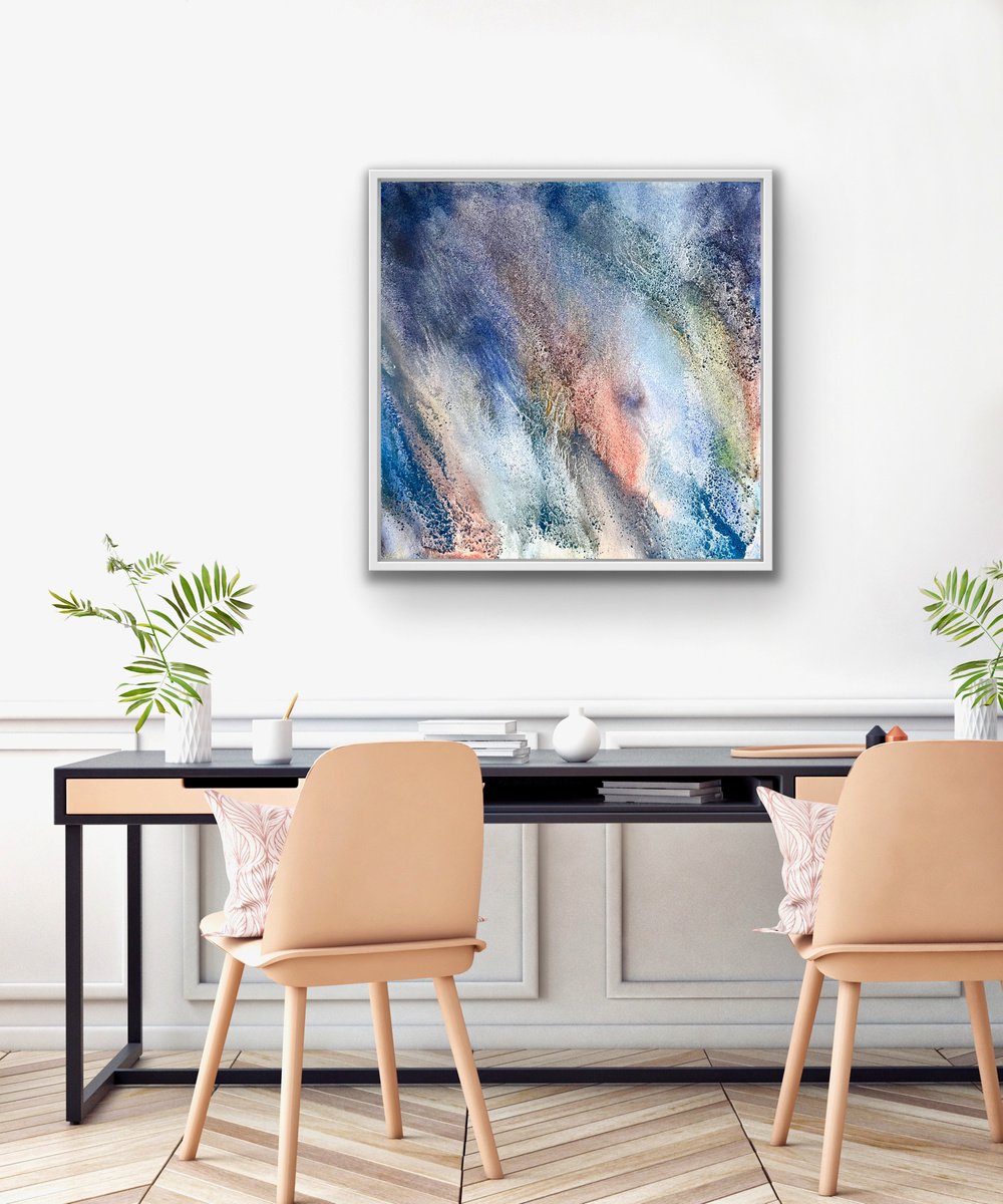 Organic Abstract Acrylic Painting By Kirsten Schankweiler, 31 X 31", Natural Flow, Original Artwork