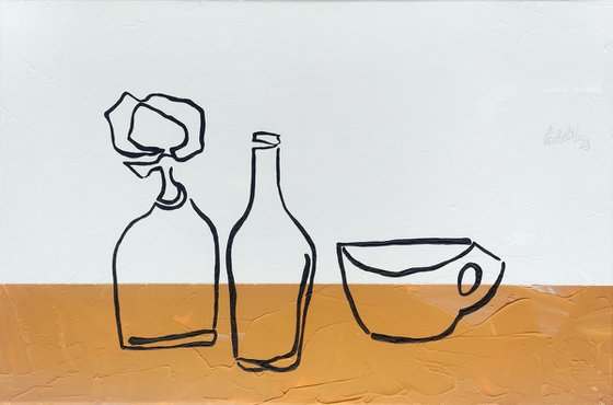 XXXI 2 - Flower vase, bottle and teacup