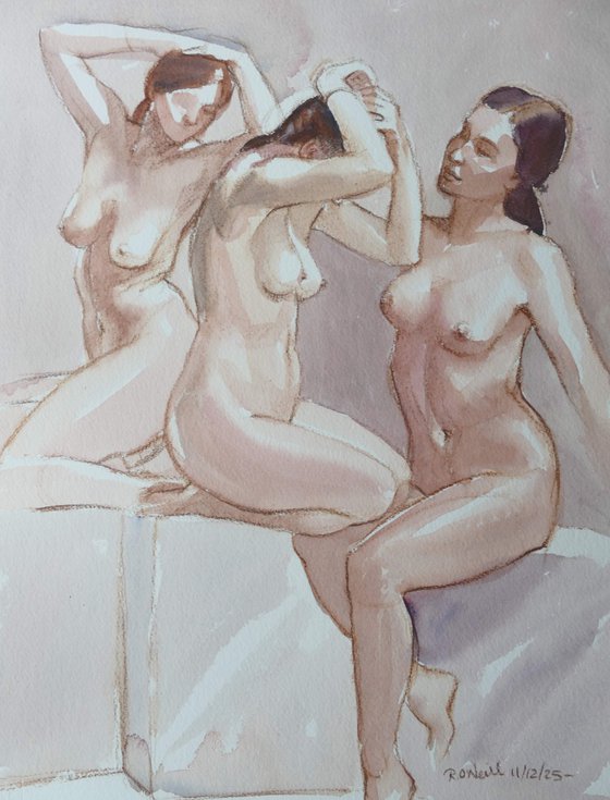 female nude 3 poses