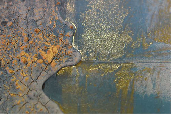 Golden Silence  - Abstract Art - Acrylic Painting - Canvas Art -  Abstract Painting - Industrial Art