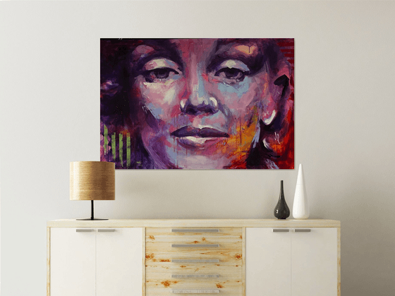 Marilyn Monroe Portrait 120x81cm acrylic on canvas