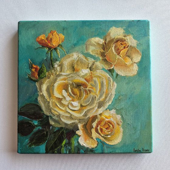 Yellow roses still life