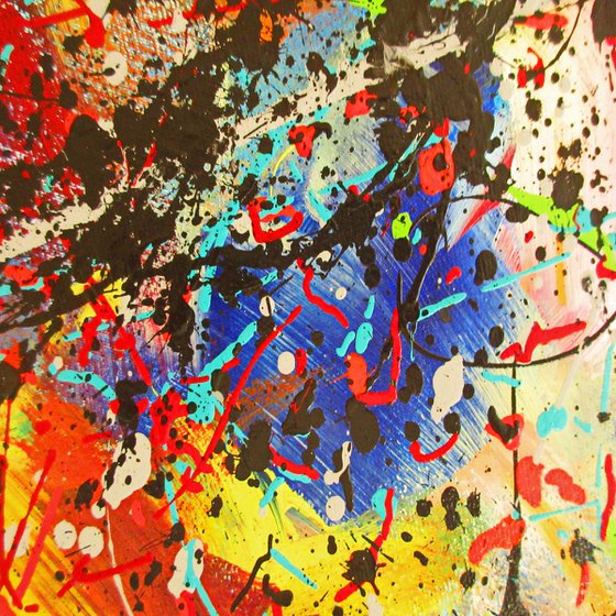 CELEBRATING COLOURS,  J. POLLOCK MODE, XL,  framed