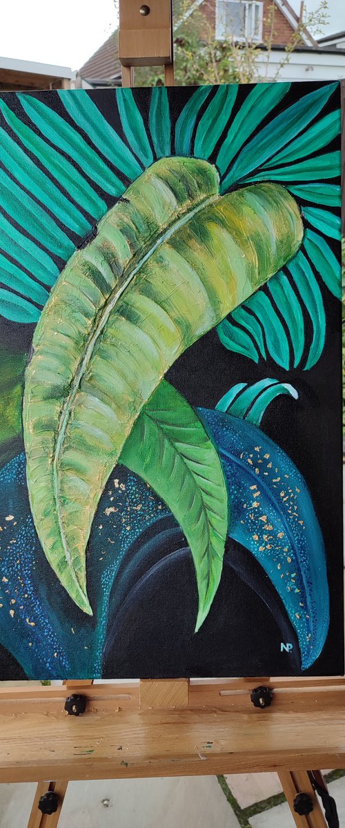 Bali vibes, original painting, contemporary art, gift, landscape by Nataliia Plakhotnyk