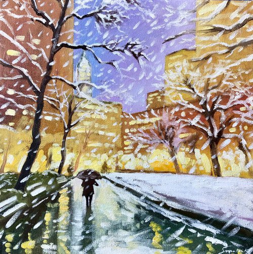 Snowfall in NY by Volodymyr Smoliak