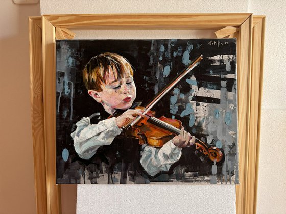 The boy and his violin