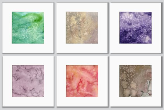 Serene Moments Collection 3 - 6 Abstract Paintings