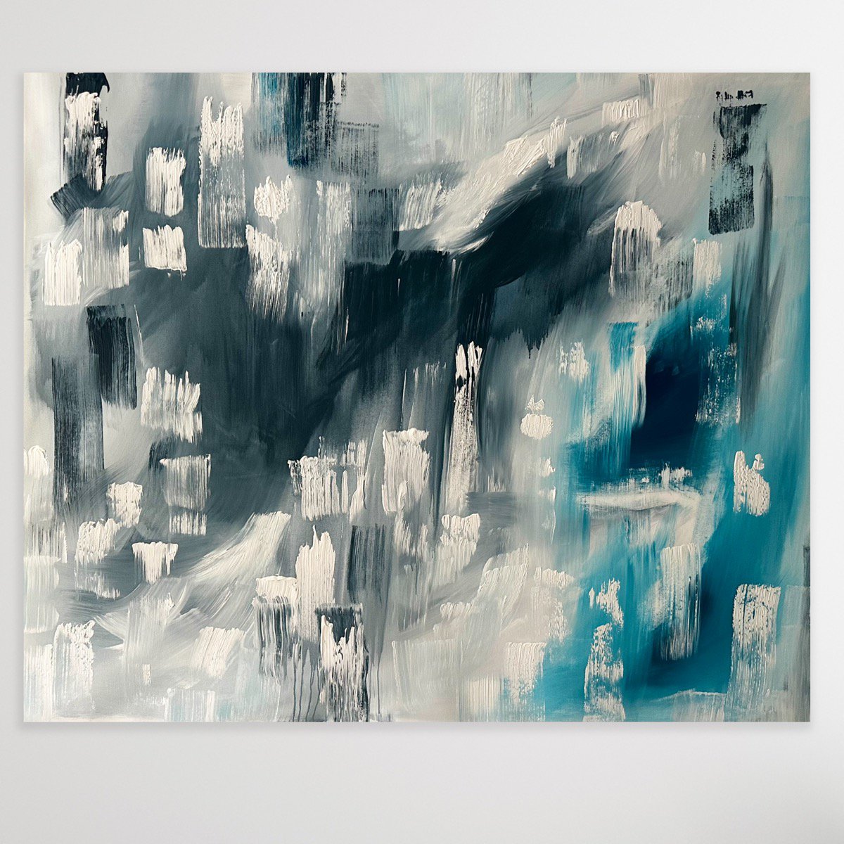 Geometric Abstract Acrylic Painting By Alanah Jarvis, 67 X 56, Devine Drift, Original Artwork