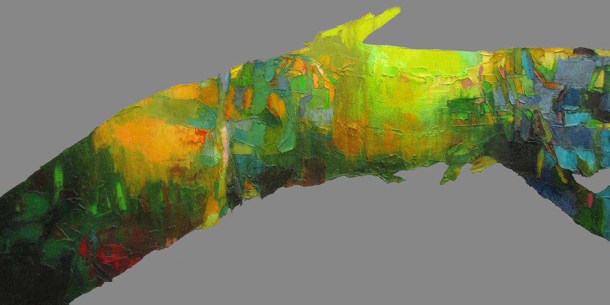 Organic Abstract Oil Painting By Abhishek Kumar, 72 X 36, Spirit Of Maui, Original Artwork