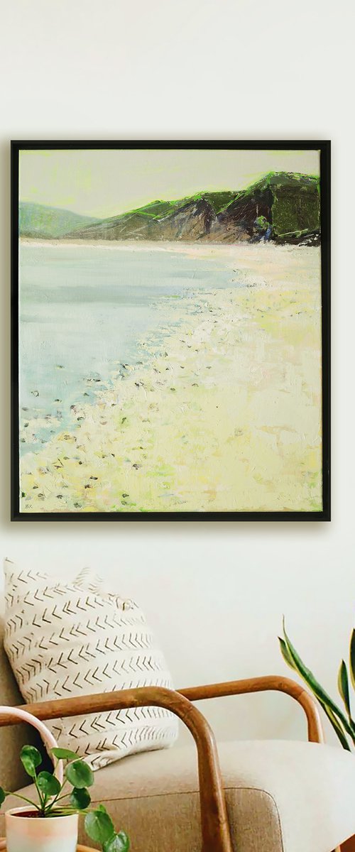 Crisp and sunny beach 20x24" 51x60 cm Contemporary Art by Bo Kravchenko by Bo Kravchenko