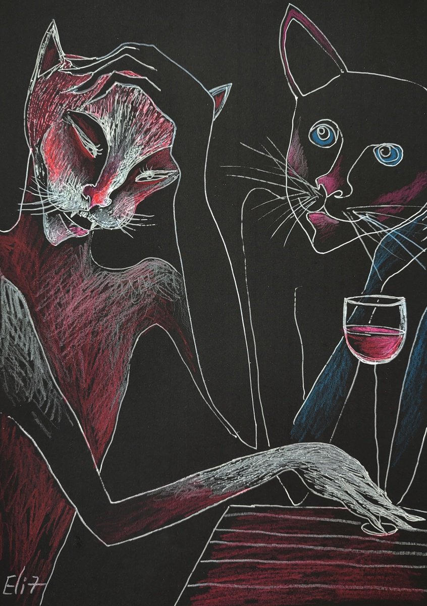 Expressive Animal Drawing By Elisheva Nesis, 9 X 13, Really?, Original Artwork