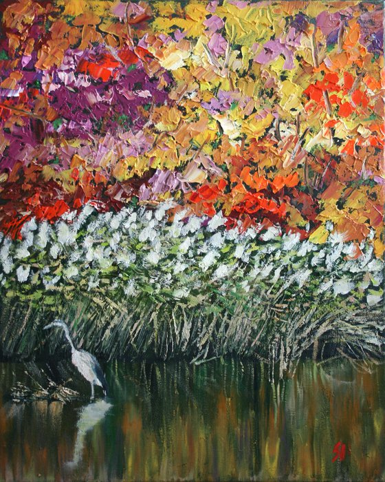 Heron / ORIGINAL OIL PAINTING