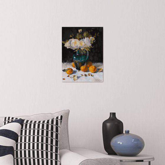 White Roses with Still Life