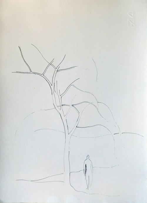 The Tree, 24x32 cm by Frederic Belaubre