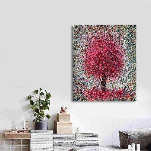 Life story, Love story - Blooming Pink tree by Nadins ART