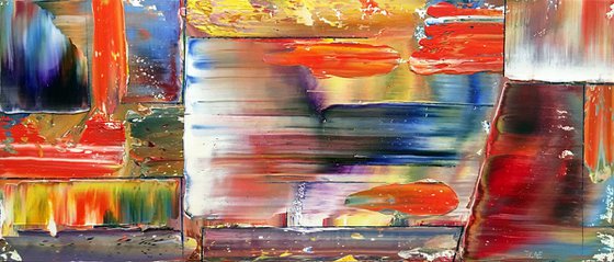 "The Space Between Us" - SPECIAL PRICE-  Original PMS Oil Painting On Reclaimed Wood - 38 x 16 inches