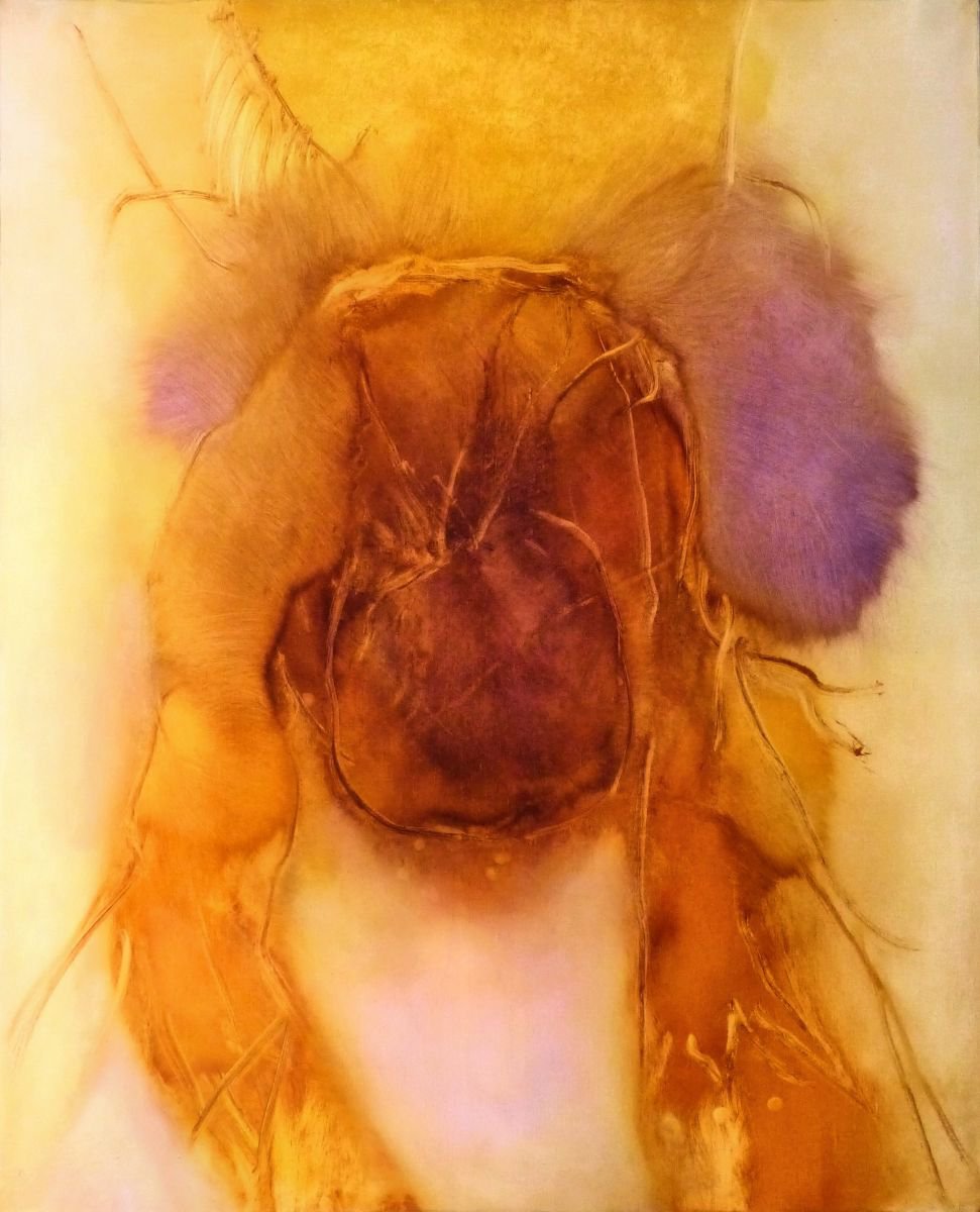 Abstract Portrait Oil Painting By Frederic Belaubre, 32 X 39, Oil On Canvas #27, Original Artwork