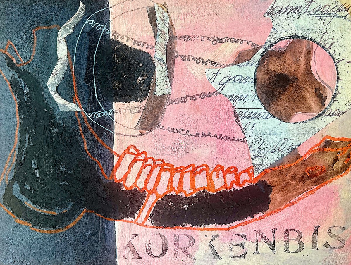 Organic Abstract Acrylic Painting By Marita Tobner, 8 X 6", Korkenbiss, Original Artwork