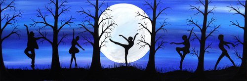 Silhouette painting-Share the dance in life by Rachel Olynuk