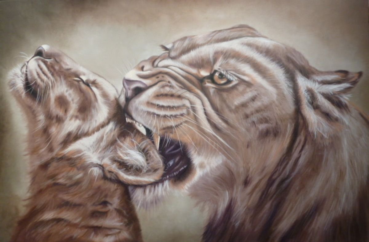Photorealistic Animal Oil Painting By Nicola Colbran, 35 X 24", 