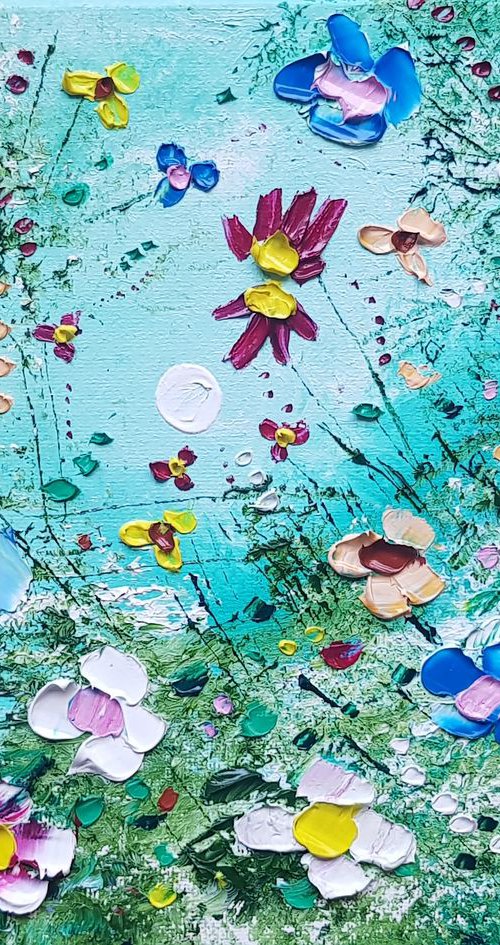 "Lime Green Meadow Flowers in Love" by Phil Broad