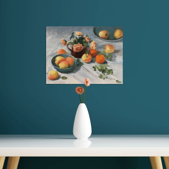 Still Life with Apple and Mandarin