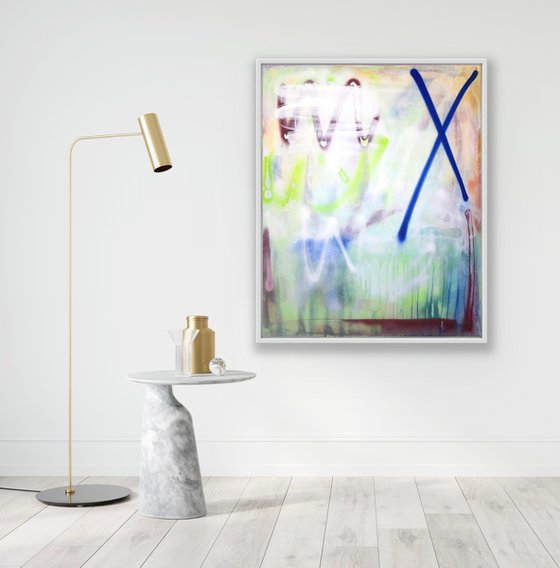 Abstract 'Bath In my Milk' 2 Mixed-media painting by Makarova Abstract ...