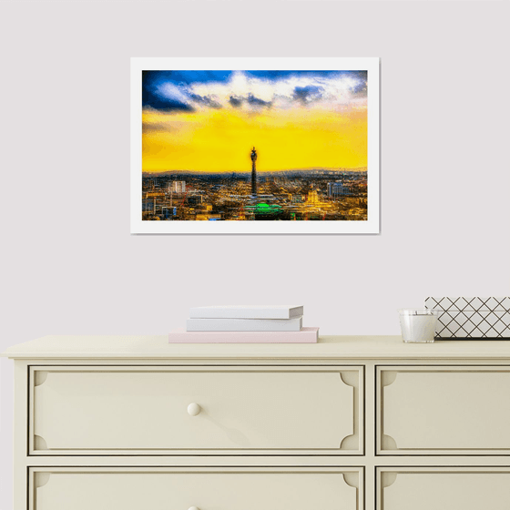 London Views 13. Abstract Aerial View of the BT Tower and Central London Limited Edition 1/50 15x10 inch Photographic Print