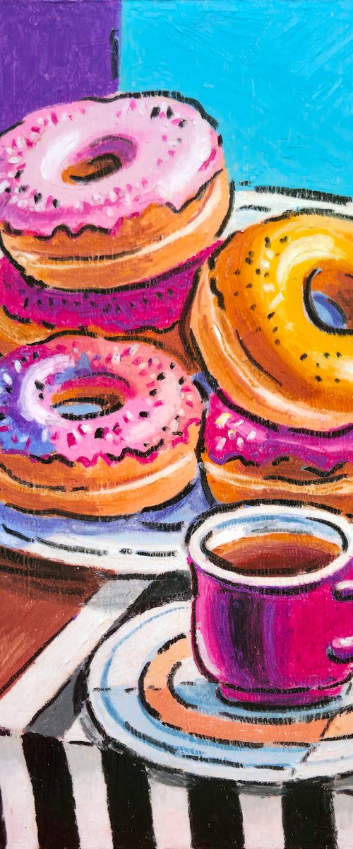 Colorful Donuts Still Life by Yanina Tuyman