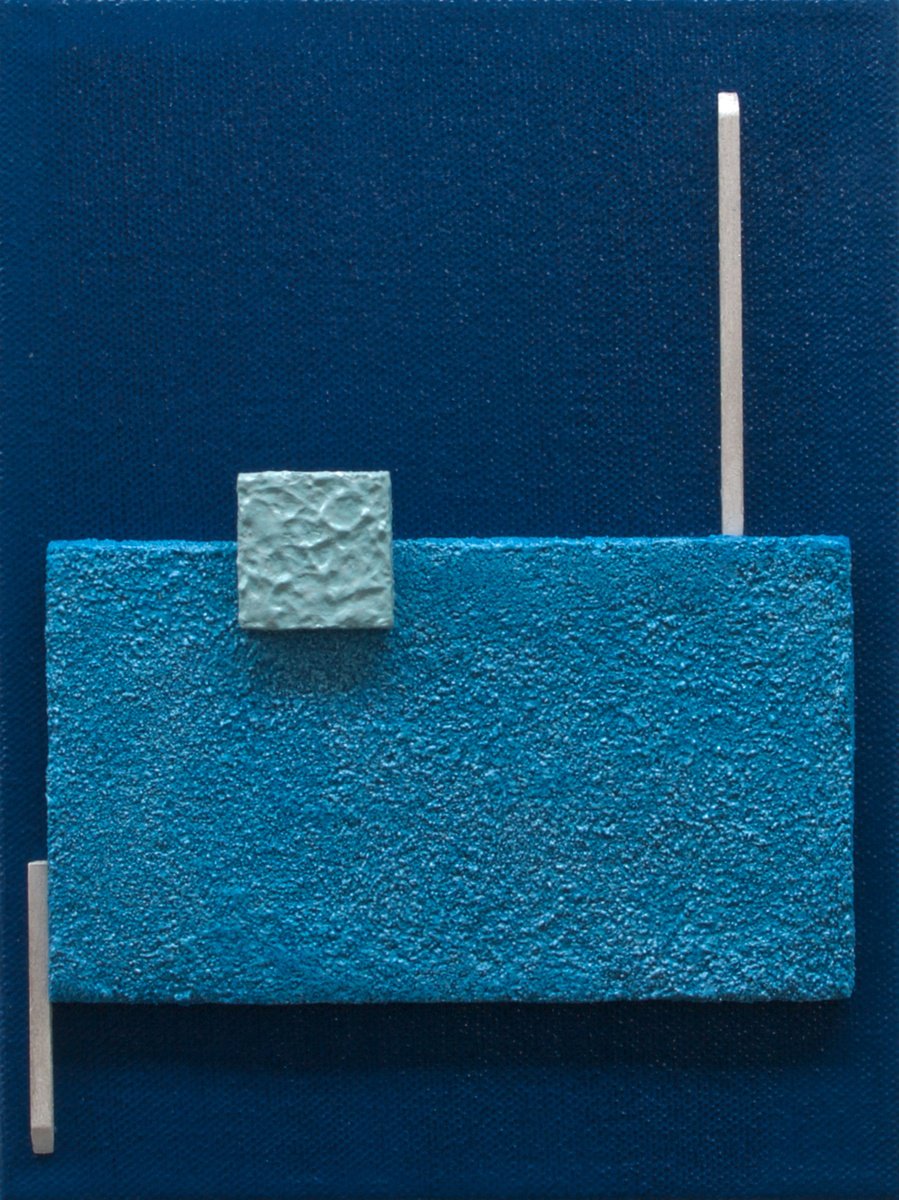 Geometric Abstract Acrylic Painting By Rich Moyers, 6 X 8", Amity, Original Artwork